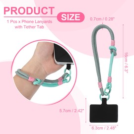 PATIKIL Wrist Strap, Universal Wrist Lanyard Strap Wristlet Charm Anti Theft Cell Phone Lanyard with Tether Tab, Black White Green