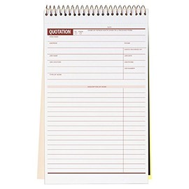Verbal Quotation Record Keeping Carbon Copy Booked Pad (3 Pads Per Pack)