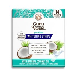 Unbranded GuruNanda Teeth Whitening Strips - At Home Kit - Infused with Coconut Oil
