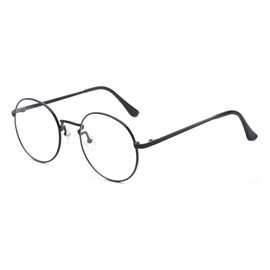 Outray Retro Round Metal Clear Lens Glasses 2136c1 Black Frame