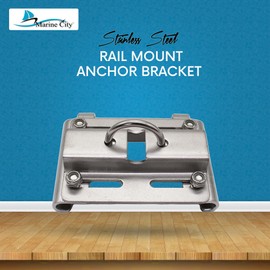 MARINE CITY Stainless Steel Rail Mount Anchor Bracket, 35 lb Capacity – Fits 1 to 1-1/4 Inches Vertical Stanchions, Corrosion-Resistant, Easy Install, for Marines, Boats, Yachts, Ships