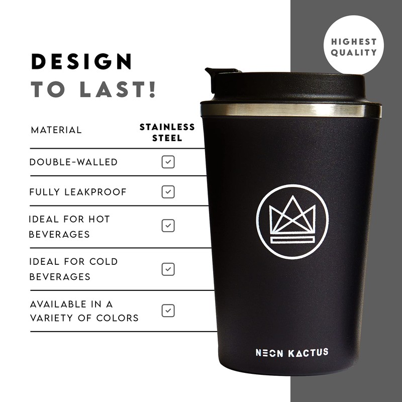 Neon Kactus Insulated Coffee Cup | Travel Cup | Double