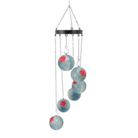 Wind Chimes Bird Feeder Decorative Outdoor Hummingbird Feeder Hanging Iron Bird Feeder for Garden Yard Patio Type B
