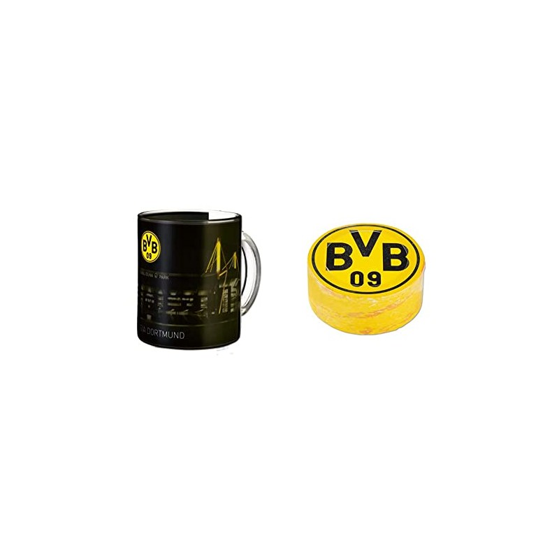 Borussia Dortmund BVB-Zauberglas, 1 St√ºck (1er Pack) & BVB-Zauberhandtuch (60