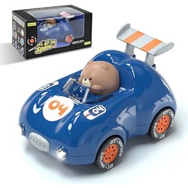 1-3 Years Old Kids Activated Light-up Car for Toddler -3-6 Years Old Inertia Drive Pull Back Car - Boys Girls Baby Birthday Xmas Party Toys Car (Dark Blue)