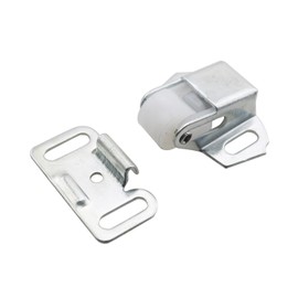TAODAN 2PCS Hardware Tumbler Spring Closet Door Latch Strap with Screws Snap-On Switch Clip Single Wheel Snap-On Door Lock Bumpers for Furniture Closet Door Latch