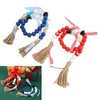 Wooden Bead String DIY Christmas Party Decoration Wall Hanging Long