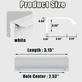 12 Pack Adhesive Edge Finger Tab Pull Self Adhesive Cabinet Handles Aluminium Alloy Concealed Drawer Pulls Drawer Edge pulls Easy to Install and Durable (Silver (12 pcs), 3.15" Overall Length)