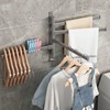 Black Swivel Towel Bar Punch Free Bathroom Towel Rack Wall