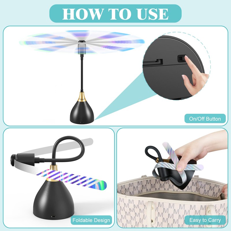 Neijiaer Fly Fans for Tables, Practical Fly Repellent Fan with