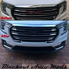 Blackout Auto Mods For 2022-2024 GMC Terrain Gloss Black Precut Emblem Overlay Decals - Set of 2