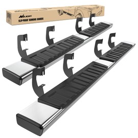 Nilight Running Boards for 2007-2018 Chevy Silverado/GMC Sierra 1500 Crew Cab 2007-2019 Chevy Silverado/GMC Sierra 2500HD 3500HD 6 Inch Slip-Proof Stainless Steel Side Step Nerf Bars
