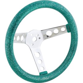 11-1/2 Inch Green Metalflake Style Steering Wheel, 3-1/2 Dish