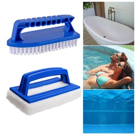 Abnaok 2 Piece Pool Brush Set, Sponge with Handle, Pool Sponge Brushes, Pool Cleaning Hand Scrubber, Swimming Pool Brush