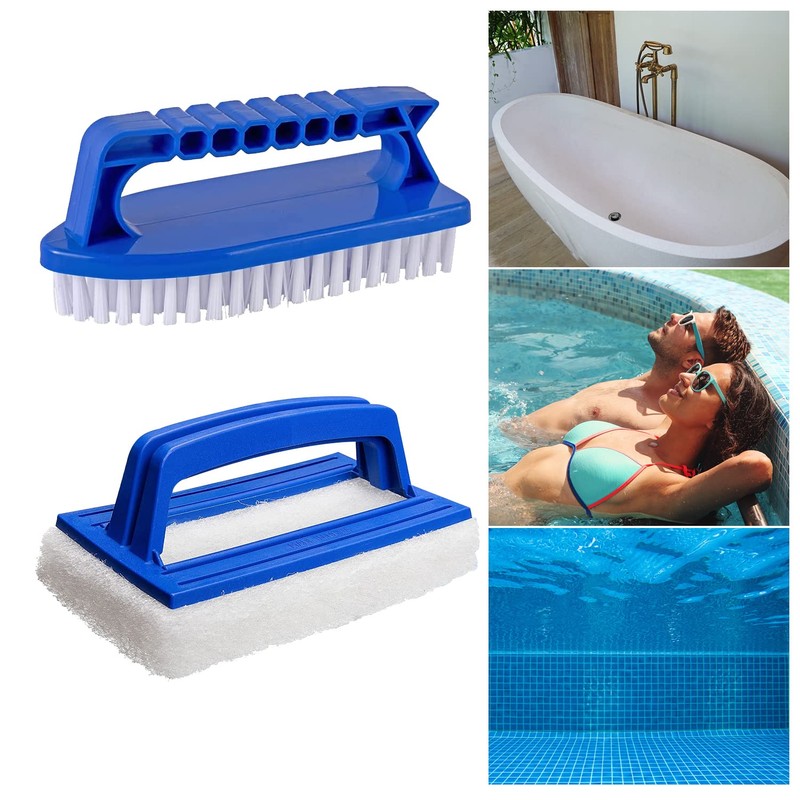 Abnaok 2 Piece Pool Brush Set, Sponge with Handle, Pool
