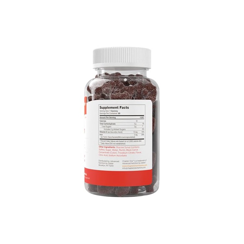 Zahler Iron Hierro Vitamina Flavored Gummies