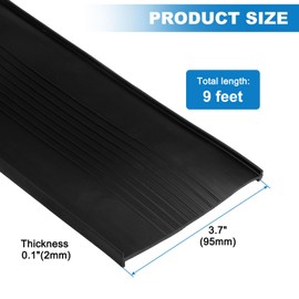 sourcing map 9 Feet Garage Door Seal Bottom Weather Seal, U Shape Rubber Weather Stripping for Weatherproofing, Buffering, Seal Replacement Overhead Door, Black