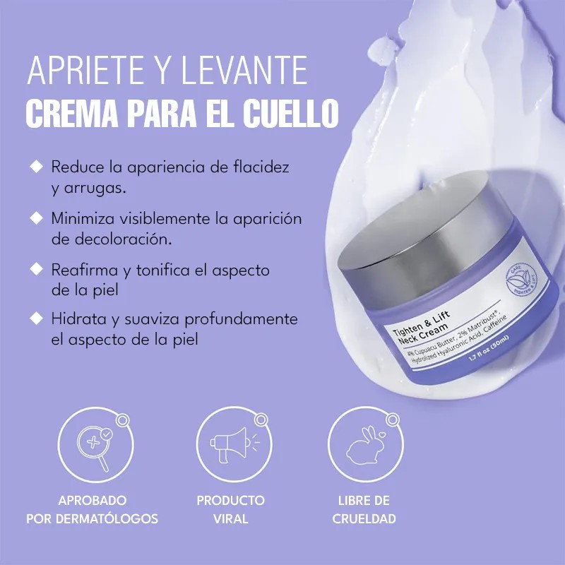 Crema Cuello Tonifica Aclara Nutre Suaviza Piel Hamamelis