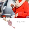 Rhinestone Keychain Red Lip Shape Bag Purse Key Ring Decorative