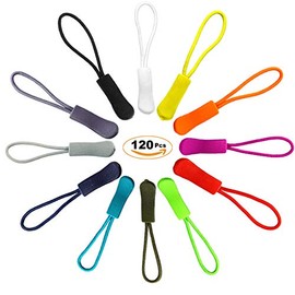EuTengHao - 100 tiradores de cierre con cordón de nailon de repuesto para ropa, mochilas, bolsa de viaje, bolso de mano, cartera con cierre, 12 colores, 120 Pack, 1