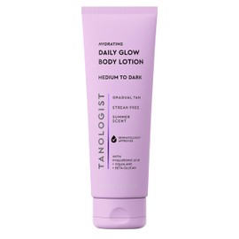 Tanologist Hydrating Daily Glow Body Lotion- Medium/Dark, Buildable & Transfer-Proof Gradual Self Tanner, Summer Fragrance, Natural Not Orange, Lasts 7 Days, Vegan Clean Formula, 8.45 fl oz