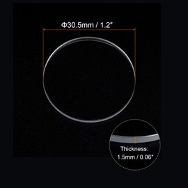 HARFINGTON Watch Clear Crystal Lens Glass 30.5mm Dia. 1.5mm Thick Round Flat Mineral High Transmittance Watch Glass Replacement Part for Watchmaker Repair