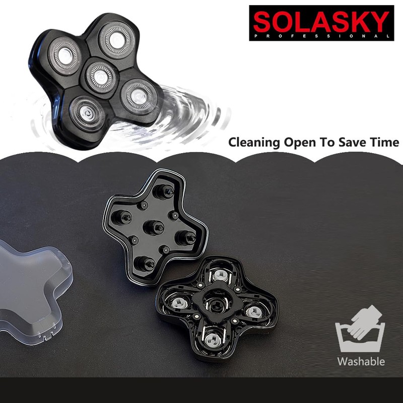 5 Blades Magnetic Shaver Head for SKULL SHAVER, SOLASKY Magnetic