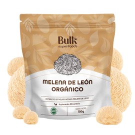 BULK SUPERFOODS - Extracto de Melena de Len Orgnico en Polvo - Hongos Adaptgenos - Suplemento Alimenticio 100 Natural - Extracto en Polvo 100 gr -... 