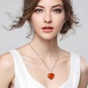 XIANNVXI Red Heart Pendant Carnelian Necklace Red Necklaces for Women