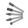 5 Pcs Rotary Burr Set Tungsten Carbide Head 10mm Steel
