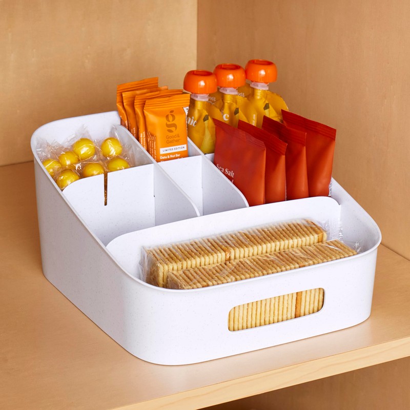 YouCopia ShelfBin Adjustable Snack Bin, BPA-Free Divided Storage Basket for