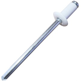AERZETIX - C57114 - Set of 50 Blind Rivets Diameter 4 x 8 mm Colour White RAL 9010 - Made of Steel/Aluminium - Pop Rivet with Pin Break