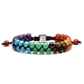 Top Plaza Top Plaza 7 Chakra Bracelet for Women Men Healing Crystals Bead Chakra Bracelet Yoga 6mm Stone Beads Bracelets Meditation Relax Anxiety Jewelry