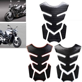 REVSOSTAR 3D Tank Pad, Gas Tank Protector, Motorcycle Tank Sticker Protector Decal Gas Oil Fuel Tank Pad Protector (3 Pcs per set, Multi-coloured, 1Pc of Each Color)