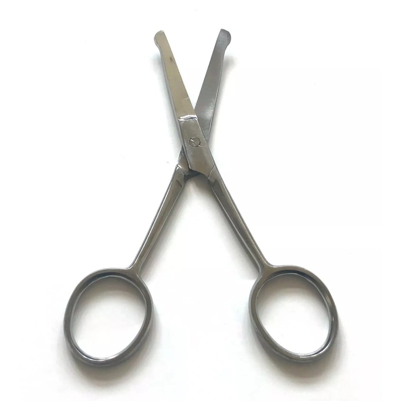 4.5" Curved Mustache Nose Ear Beard Hair Remover Scissors Trimmer