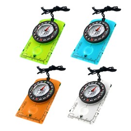 4 Compasses for Navigation, Adjustable Declination, Magnifier, Ruler and Scale, Multifunctional Orienteering Compass for Hiking, Camping, Outdoor Activities, Map Reading and Adventure