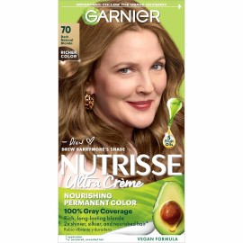 Garnier Hair Color Creme, 70 Dark Natural Blonde (Almond Crème), Permanent Dye, 1 Count