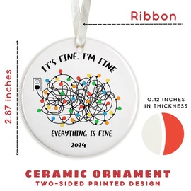 Christmas Tree Ornaments - Funny Christmas Ornaments - 2024 Christmas Ornaments for Mom, Dad, Sister, Brother, Friend, Coworker - Xmas Tree Ornaments, Funny Tree Ornaments - Ceramic Christmas Ornament