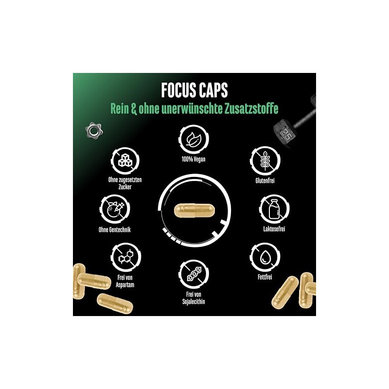 Focus Caps - 120 Capsules - Mental Performance Blend with