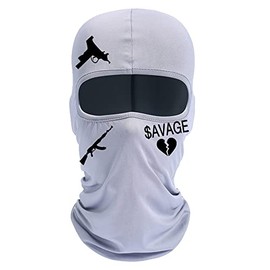 Balaclava Ski Mask Full Face Sun Protection Printing Outdoor Sports Neck Warmer Cycling for Men Women (Grey)