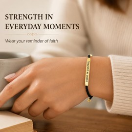 God Is In Control Bracelet for Women Christian Faith Inspirational Bracelets Adjustable Braided Encouragement Jewelry Gifts Prayer Reminder for Mom Wife Sister Friend Dios Tiene Todo Bajo Control