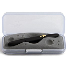 Fisher Bullet Space Pen Black Matte with Christian Cross Emblem