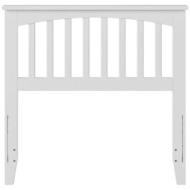 AFI Mission Twin Wood Headboard with USB Charging Station in White