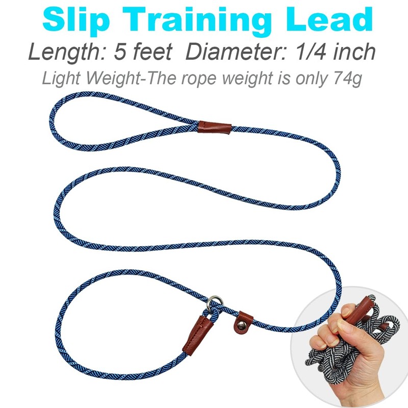 Mycicy Slip Lead Dog Leash, 1/4" x 5ft No Pull