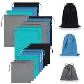 Hillban 20 Pcs Satin Adult Toy Bags with Drawstring Silk Adult Game Toy Organizer Lightweight Gift Pouch Multi Purpose Foldable Stuff Sack Travel Bags for Women Men, 3 Sizes(L Size,Cool Color)