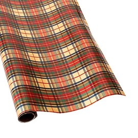 Caspari Dress Stewart Tartan Gift Wrapping Paper on Gold Foil - Three 30 in. x 6 ft. Rolls