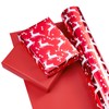 WRAPAHOLIC 30 Inch Jumbo Reversible Red Christmas Wrapping Paper -