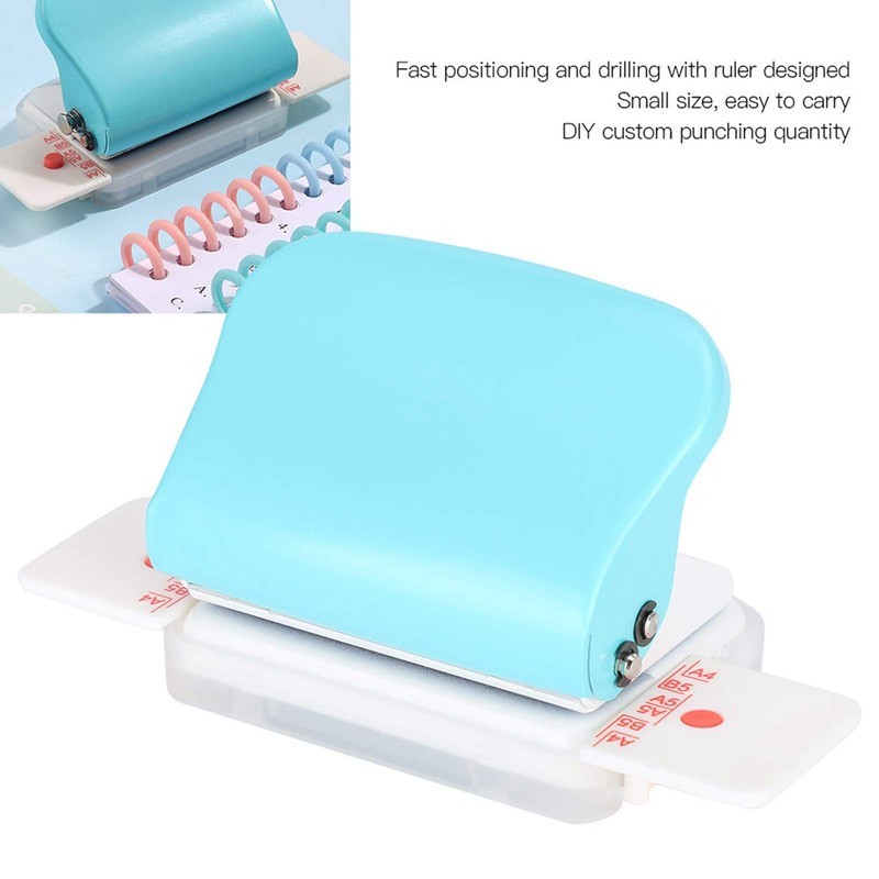 6 Hole Puncher, 5 Sheets Capacity Adjustable Handheld Hole Punch