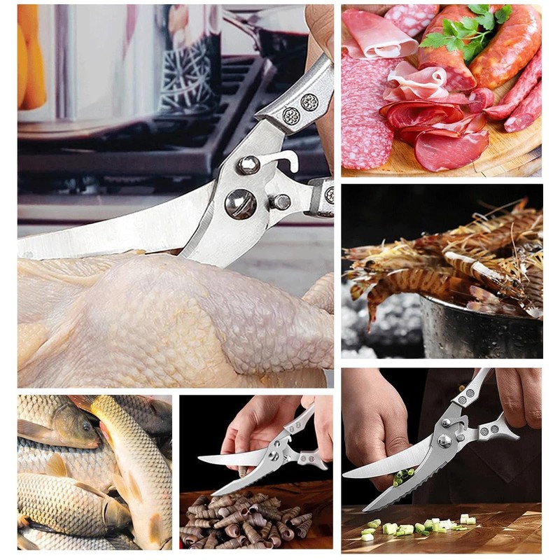 Stainless Steel Meat Scissors, Bone Scissors, Poultry Scissors for Meat,