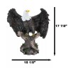 Large 18"H Wings Of Glory Perching Grand Bald Eagle Statue
